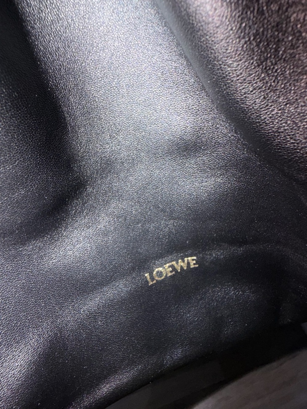 Loewe Black Buttery Nappa Lambskin Shoulder Bag with Gold Chain - Picture 8 of 15